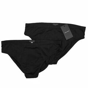 NEW Lot of 2 Pair Giorgio Armani Briefs Underwear! e 54 34 Black Cotton Italy